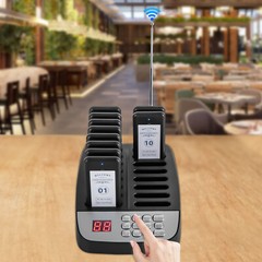 Restaurant Wireless Guest Paging System 10Beepers Queuing Calling Pagers w/Light