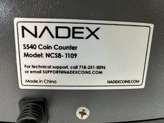 NADEX S540 Coin Counter NCS8-1109 Dollar, Quarter, Dime, Nickel, Penney
