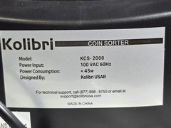 Kolibri KCS-2000 Coin Sorter