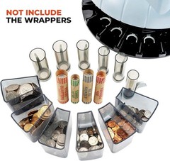 Coin Counter Machine, Coin Sorter Machine, 1¢, 5¢, 10¢, 25¢, 50¢ and Dollar, 25