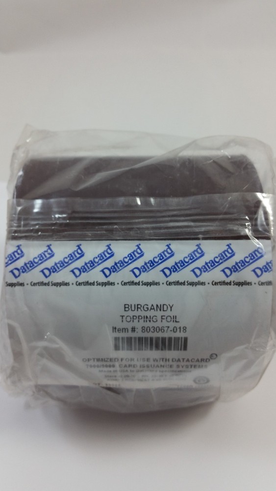 Datacard Burgandy Topping Foil P/N 803067-018 for 7000/9000 system