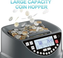 Aneken Coin Sorter and Counter TFT Display 300 Coins per Minute 5 Denominations