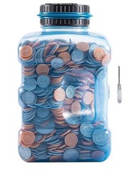 4.2L Piggy Bank Large Coin Money Counter Jar LCD Display For US Coins Adults