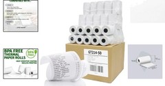 Eco-Friendly Thermal Paper 2-1/4″ x 50′ – 50 Rolls Shrink-Wrapped for Protection