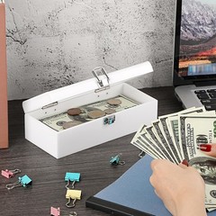 Acrylic Lockable Cash Box Money Storage Box Holder Single Row Cash Tray
