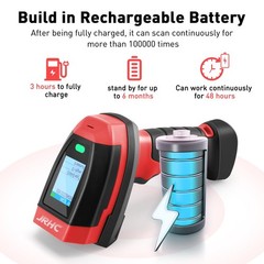 JRHC Barcode Scanner Wireless, 1D CCD Automatic Bar Code Red, Red