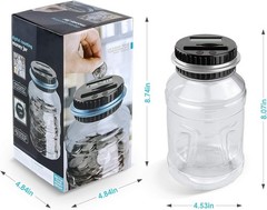 Large Coin Counting Bank with LCD Screen, 1.8L Capacity, Compatible with US