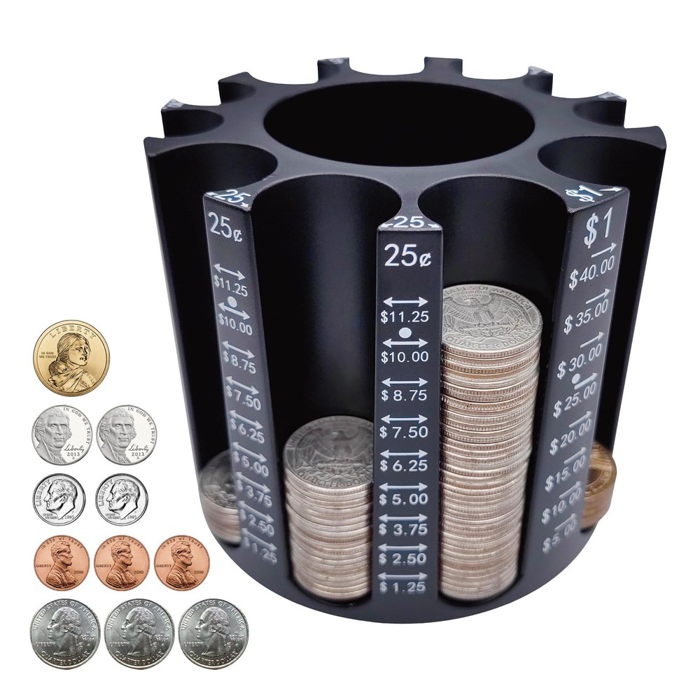 Coin Sorter Pen Holder Change Counter Pencil Holder as Desk Organizer, Coin C…