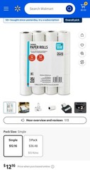 2 1/4″ X 50′ BPA Free Thermal Paper Rolls, 9 Count