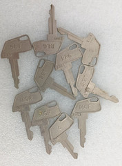 Mixed Lot of (10) TEC Cash Register Keys(Please Read Description for numbers)