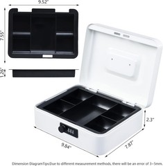 Large Cash Box with Combination Lock,Safe Metal Box for Money, Storage Lock B…