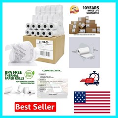 BPA-Free Thermal Paper Rolls 2-1/4″ x 50′ – 50 Rolls, Inkless Printing