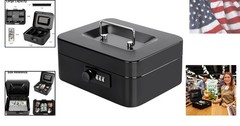 Cash Box with Money Tray and Combination Lock – Secure Medication Lock Box fo…