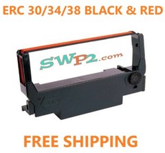 (36) EPSON ERC 30 / 34 / 38 BLACK/RED RIBBONS **NEW** FREE SHIPPING!!