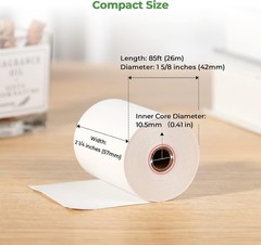 Biodegradable Thermal Paper Rolls – 2 1/4″ x 85′, 50 Pack