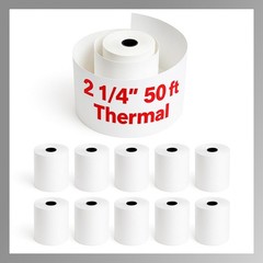Thermal Paper Rolls [2 1/4″ X 50 Ft] X [10 Rolls] Bpa-Free Receipt Paper for POS