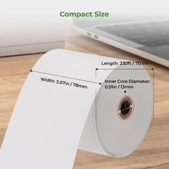 Thermal Paper 3 1/8 x 230ft, 10 Rolls Receipt Paper Work for Star Micronics T…