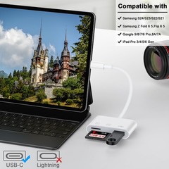USB C SD Card Reader for Samsung Galaxy S25 S24 FE Ultra S23 S22 S21,High Speed