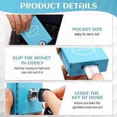 1 Pack Metal Box for Gamblers Pocket Sized Winner Bank Casino Cash Box with 2…