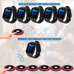 Wireless Call System for Restaurant 2 Wrist Watch Receivers 15 Call Buttons
