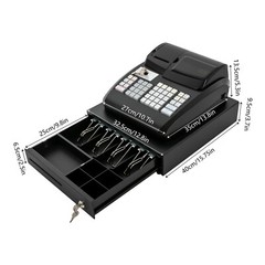 Used Electronic POS System Cash Register LED Display For Retail W/Drawer 47 Keys