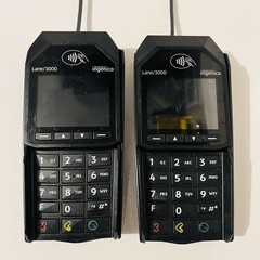 Lot of 2 Ingenico Lane 3000 Credit Card Readers PIN Pads w/ Power Adapters