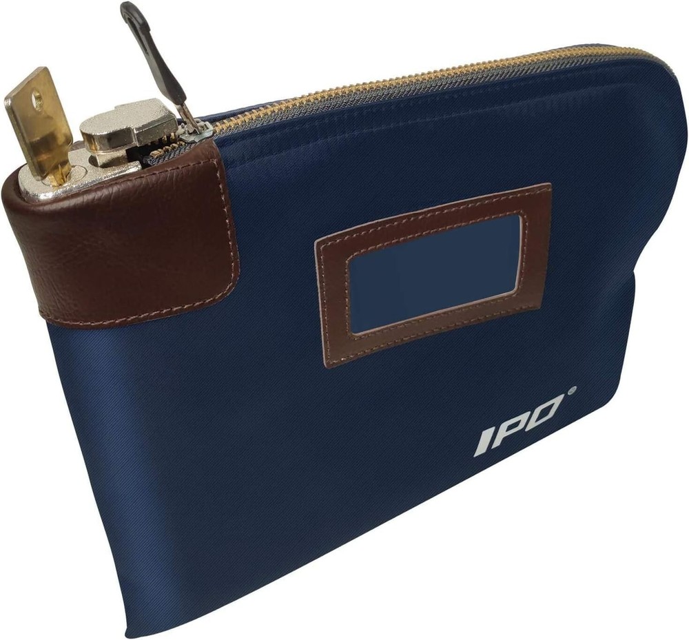 Waterproof Cash Money Bag with Lock and 2 Keys 11 x 8.6 In Canvas Documents Bag