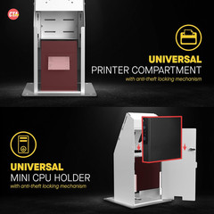 Self Service Kiosk POS Stand – CTA POS Kiosk with CPU & Printer Compartments for