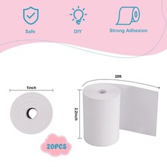 20 Rolls Print Paper for Children Instant Camera Refill Print Pape Kids Digit…