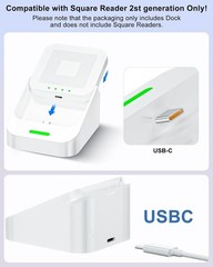 Second Generation Square Card Reader Dock Stand with Detachable USB-C Port