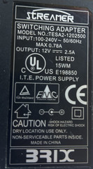 Streamer TESA2-1202500 Switching Adapter Power Supply 12V 2.5A Genuine Original
