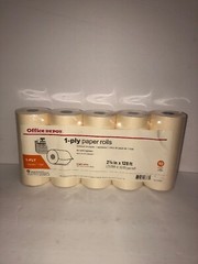 Office Depot 1-Ply Bond Paper Rolls 2.75”x128 10 Count White-RARE-SHIPS N 24 HRS