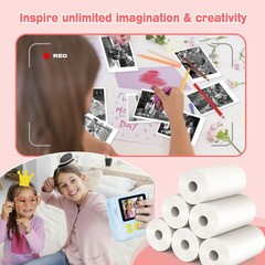12 Rolls Kids Camera Instant Print Refill Paper Set, HD Printing Thermal Pape…
