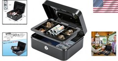 Secure Medium Cash Box with Removable Tray – Ideal for Flea Markets & Home Use