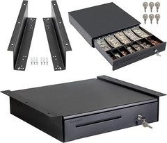Volcora 16×16 Cash Register Drawer 5 Bill 6 Coin with Under Counter Bracket