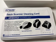 Epson CaptureOne Check Scanner Cleaning Card featuring Waffletechnology 15 Cards