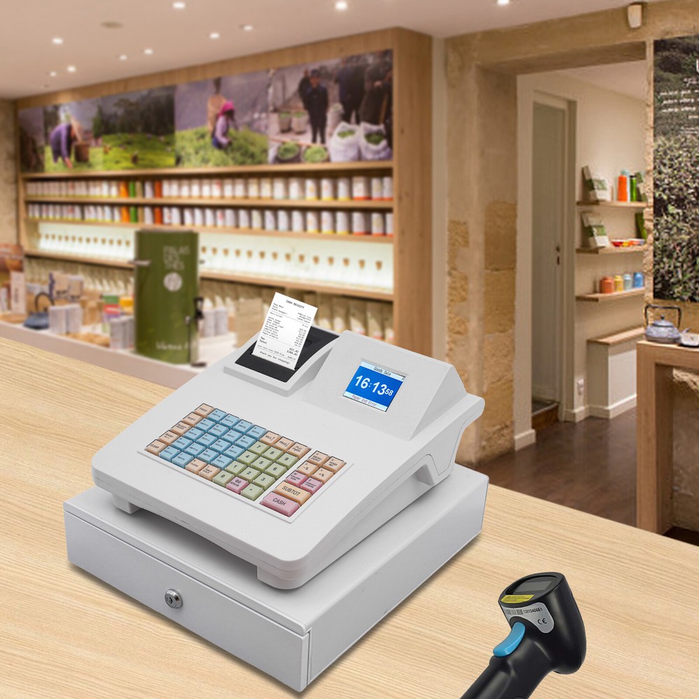 48-Button Cash Register Thermal Printing Commercial Cash Register Machine 48W