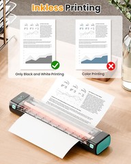 M08F Pro Portable Printer Wireless Travel Thermal US Letter Inkless Bluetooth