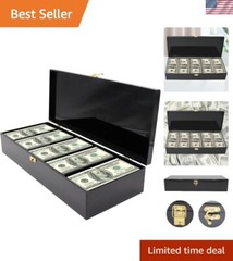 Black Acrylic Lockable Currency Tray, 5 Compartment Money Organizer for Cash,…