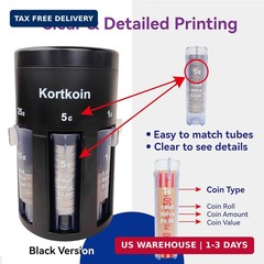 Automatic Coin Sorter 5 in 1 Coin Counter with Coin Wrappers, Sort Your Spare Ch
