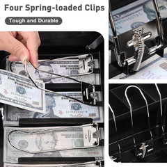 Cash Box with Key Lock–0.7Mm Thick Metal Money Box for Flea Market Vendors, Craf