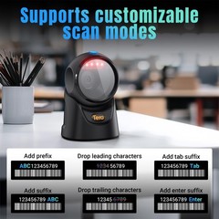 Barcode Scanner Handsfree Omnidirectional: Desktop 1D 2D QR USB Wired Adjustable