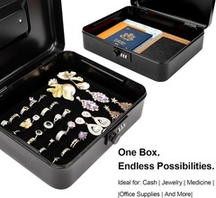 X-Large Cash Box with Sturdy Metal Construction – Combination Lock Included