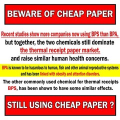 2 – 1/4 ” x 85′ THERMAL PAPER 50 ROLLS x 2 cases = 100 ROLLS BPA Free