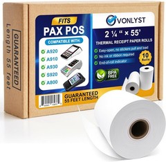 Pax Thermal Receipt Paper Rolls 10 Rolls for Pax POS & Terminal Printers – Cr…
