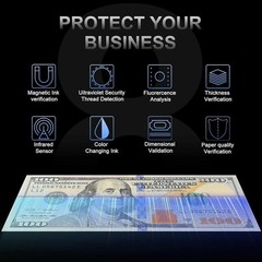AL1000 Money Counter Machine with Value Counting, Support Dollar and Euro, UV, M
