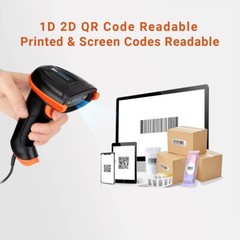 New Upgraded USB 1D2D QR Barcode Scanner Wired Stand Ergonomic Precise Fast Ship