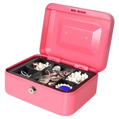 Small Cash Box With Key Lock – Durable Metal Cash Box With Money Tray Pin
