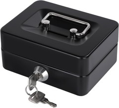 Mini Cash Box with Slot Small Cash Box with Money Tray and Key Lock, Metal Lo…