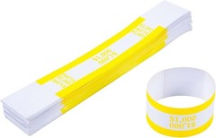 New Pack of 100 Yellow Currency Straps for $1000 Bills